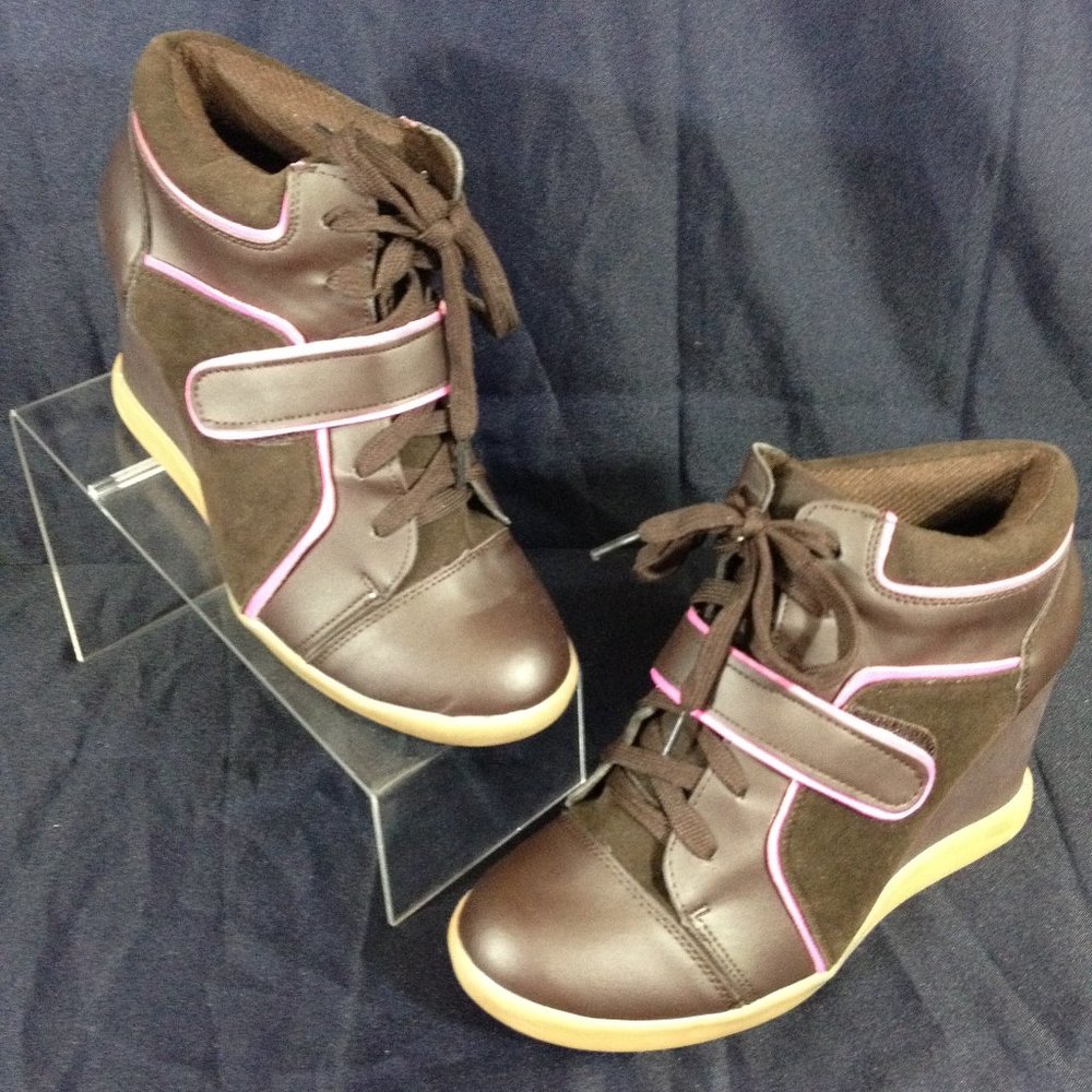 Shoes of Soul-Final Price- Wedge Platform Boots  Brown Sz 8